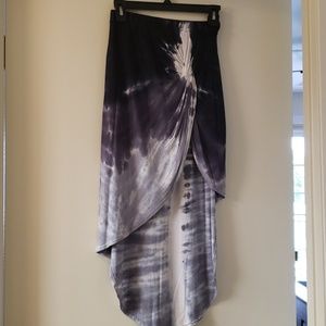 Cotton gray black tie dyed skirt